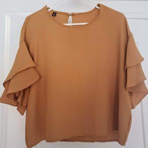 Hengrui crepe blouse -  burnt orange